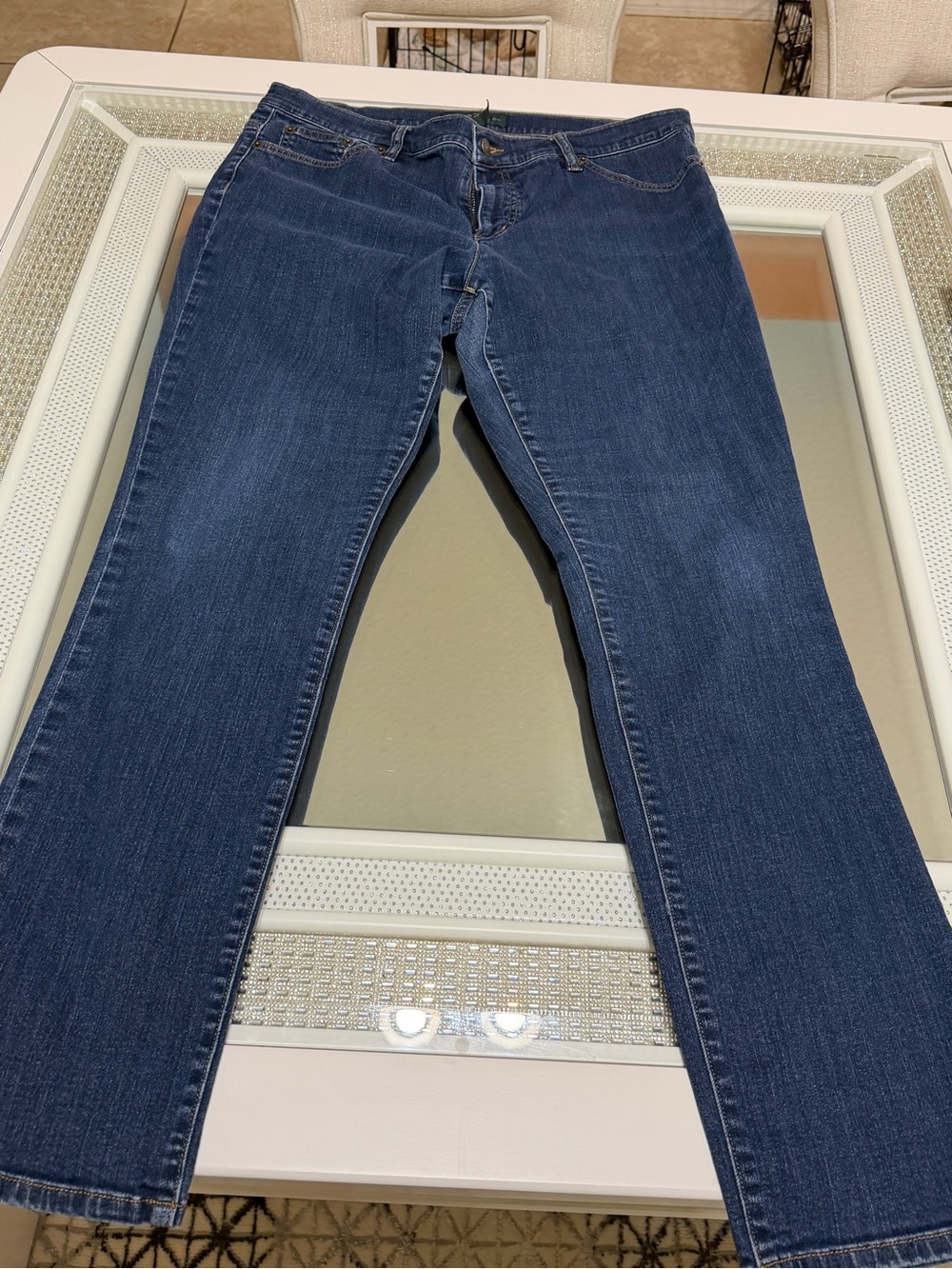 Lauren Ralph Lauren Women’s Jeans Size 14 Straight Leg Dark Wash Stretch Denim